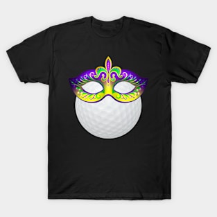 Golf Mardi Gras Carnival Mask Golf Tournament Lover T-Shirt